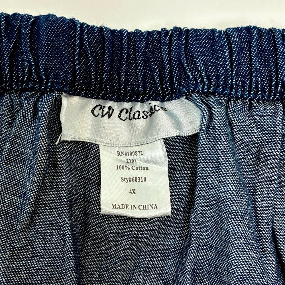 NWOT Dark Blue Denim Long Tiered Skirt - Plus Size 3X (Country - Western) - Picture 3 of 6